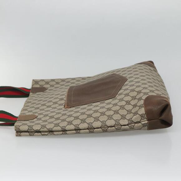 GUCCI GG Supreme Web Sherry Line Tote Bag Pvc Beige - Picture 4 of 16
